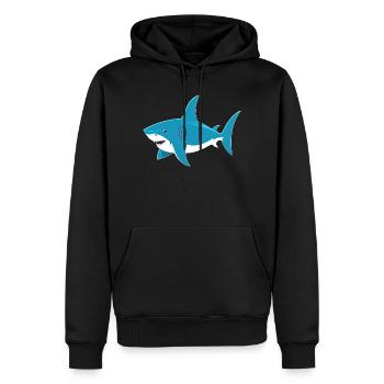 Requin - Sweat à capuche Premium bio Homme - noir - Devant - Nico (187cm)