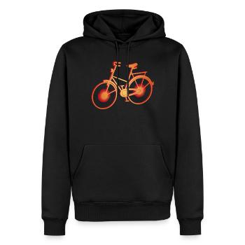 great orange glowing bike - Men’s Premium Organic Hoodie - black - Front - Nico (187cm)