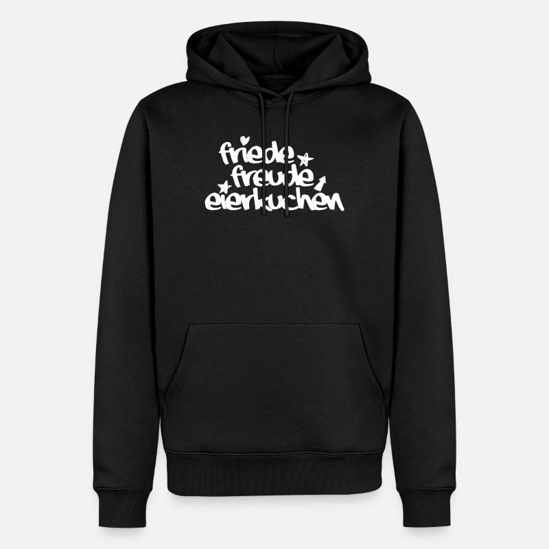 Friede, Freude, Eierkuchen - Männer Premium Bio Hoodie - Schwarz