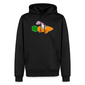 Lapin Carotte - Sweat à capuche Premium bio Homme - noir - Devant - Nico (187cm)