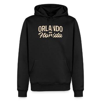 Orlando Florida Vintage Script - Männer Premium Bio Hoodie - Schwarz - Vorne - Nico (187cm)