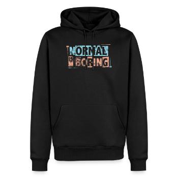 Normal Is Boring - Autism Awareness Puzzle Pieces - Men’s Premium Organic Hoodie - black - Front - Nico (187cm)