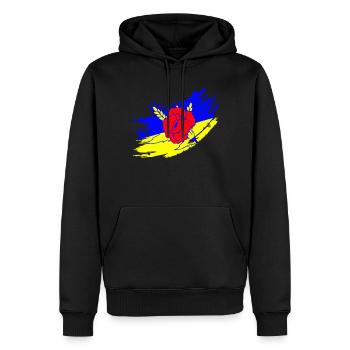 Ukrainische Flagge - Männer Premium Bio Hoodie - Schwarz - Vorne - Nico (187cm)