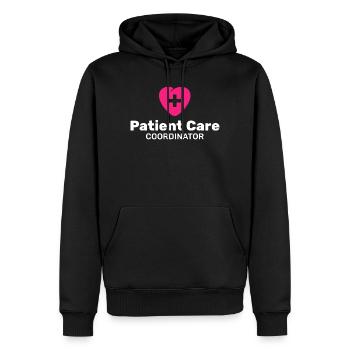 Coordonnatrice des soins aux patients - Sweat à capuche Premium bio Homme - noir - Devant - Nico (187cm)