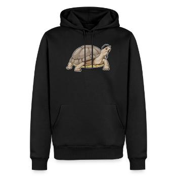 Peintre de tortue peinture au pinceau - Sweat à capuche Premium bio Homme - noir - Devant - Nico (187cm)
