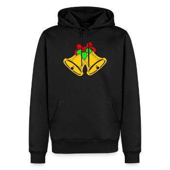 Kirchenglocken rote Schleife Stechpalmenblätter - Männer Premium Bio Hoodie - Schwarz - Vorne - Nico (187cm)