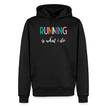 Laufen ist das, was ich tue - Männer Premium Bio Hoodie - Schwarz - Vorne - Nico (187cm)