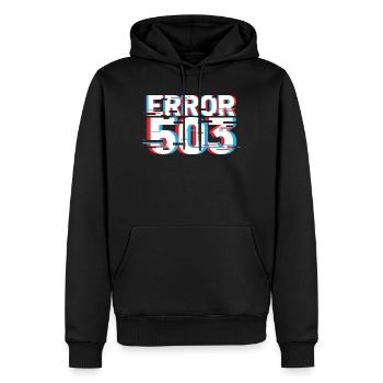 Fehler 503 Glitch - Männer Premium Bio Hoodie - Schwarz - Vorne - Nico (187cm)