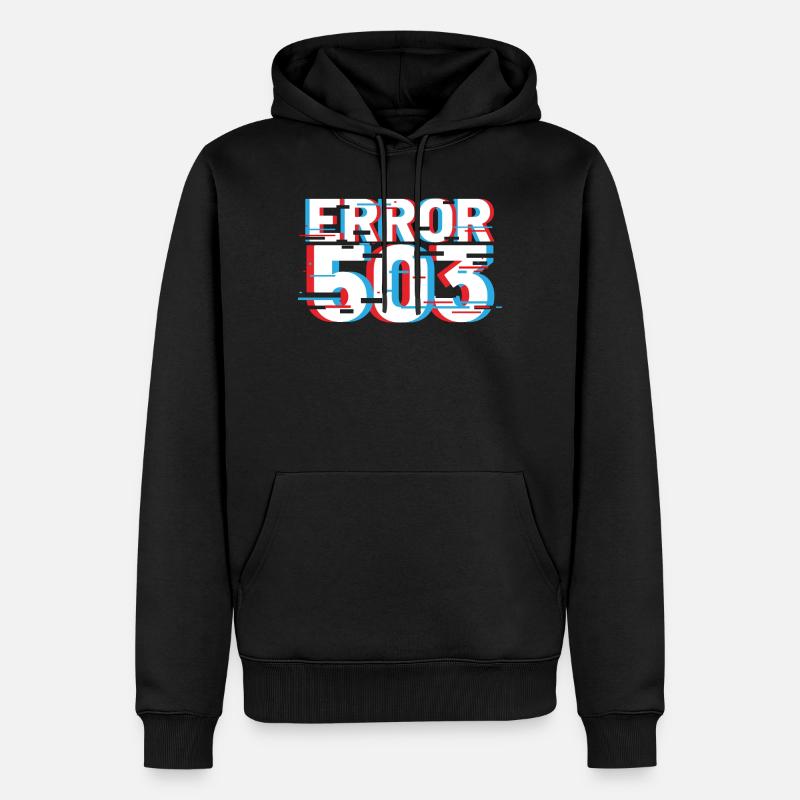 Erreur 503 Glitch - Sweat à capuche Premium bio Homme - noir