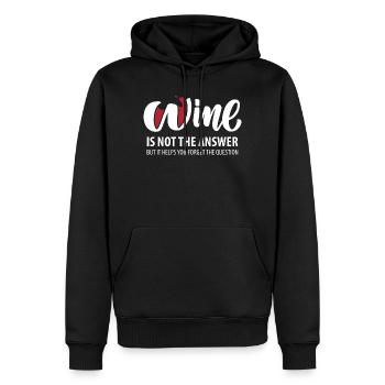 Wein ist nicht die Antwort (dunkel) - Männer Premium Bio Hoodie - Schwarz - Vorne - Nico (187cm)