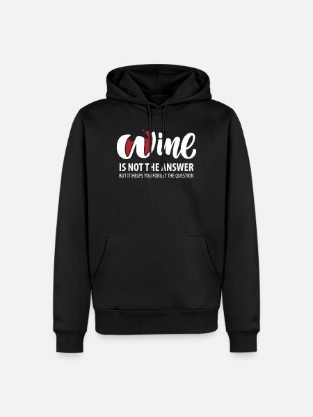 Wine is not the answer (dark) - Men’s Premium Organic Hoodie - black