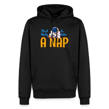 Les plus susceptibles de faire une sieste - Sweat à capuche Premium bio Homme - noir - Devant - Nico (187cm)