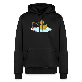 Pêche à la canne pêcheuse pour les pêcheurs canards - Sweat à capuche Premium bio Homme - noir - Devant - Nico (187cm)