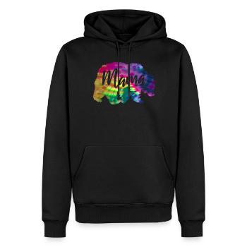 Mamabär Bärin Tie Dye Batik Bär - Männer Premium Bio Hoodie - Schwarz - Vorne - Nico (187cm)