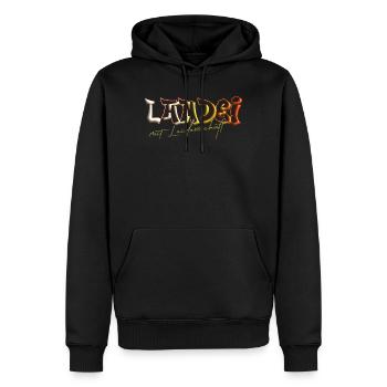 Witziger Spruch Landei mit Leidenschaft - Männer Premium Bio Hoodie - Schwarz - Vorne - Nico (187cm)