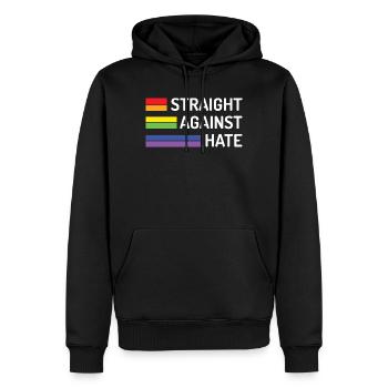 Pride Month - Straight Against Hate - Men’s Premium Organic Hoodie - black - Front - Nico (187cm)