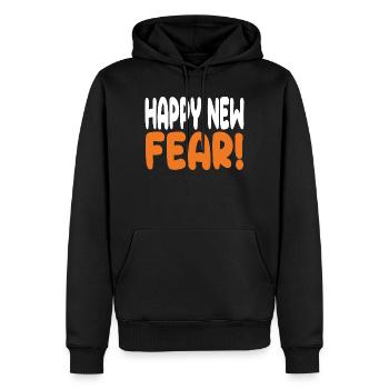 Frohe neue Angst! - Männer Premium Bio Hoodie - Schwarz - Vorne - Nico (187cm)