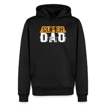 Faute de frappe de Super Papa Vintage Hero - Sweat à capuche Premium bio Homme - noir - Devant - Nico (187cm)