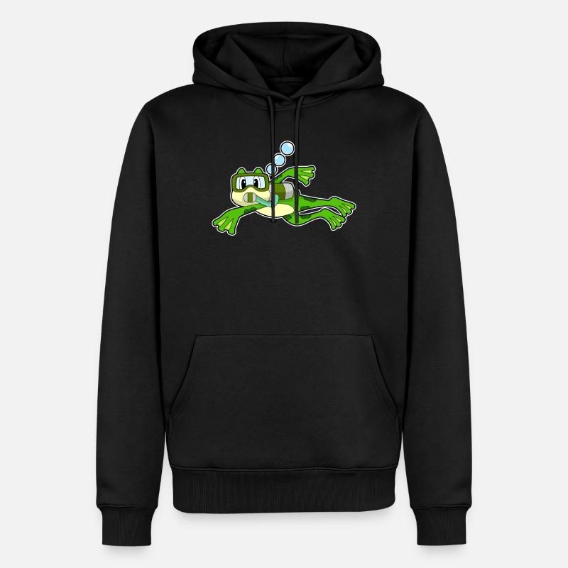 Bouteille d’oxygène Frog Diver - Sweat à capuche Premium bio Homme - noir