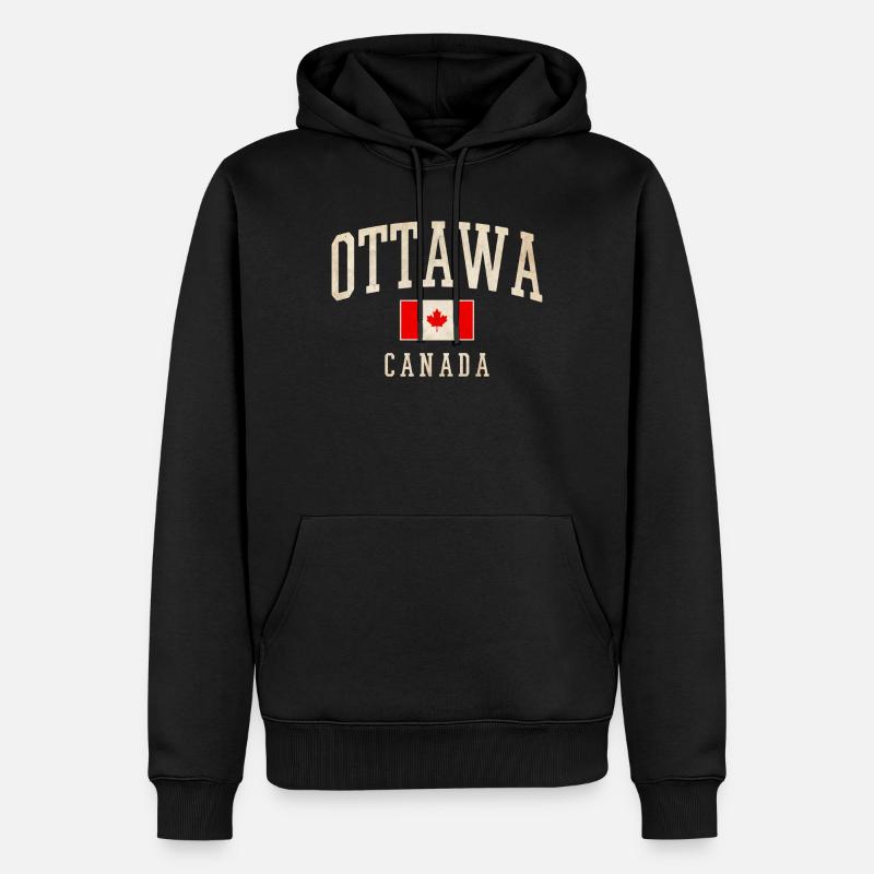 Conception du drapeau d’Ottawa Canada - Sweat à capuche Premium bio Homme - noir