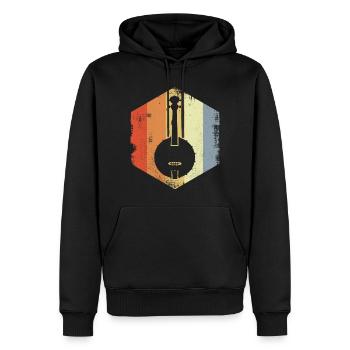 Dessin Banjo Vintage - Sweat à capuche Premium bio Homme - noir - Devant - Nico (187cm)