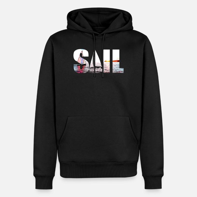 SEGEL - Männer Premium Bio Hoodie - Schwarz