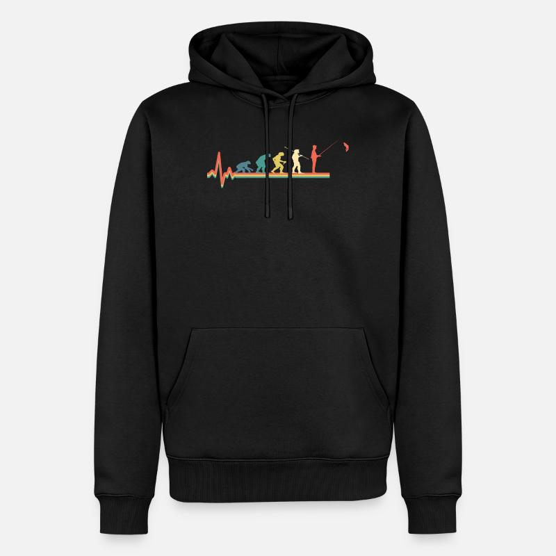Pêche Angler Evolution Retro Fisherman - Sweat à capuche Premium bio Homme - noir