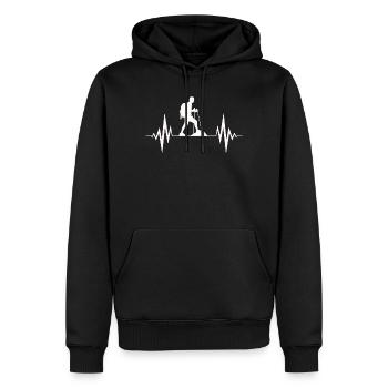 hiking, hiking, hiking vibes - Men’s Premium Organic Hoodie - black - Front - Nico (187cm)