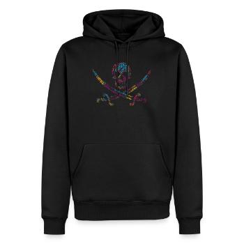 LGBTQIA+ T-Shirt Skull Sword Word Cloud Gay Pride - Sweat à capuche Premium bio Homme - noir - Devant - Nico (187cm)