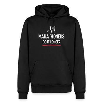 Marathonläufer machen es länger - Männer Premium Bio Hoodie - Schwarz - Vorne - Nico (187cm)