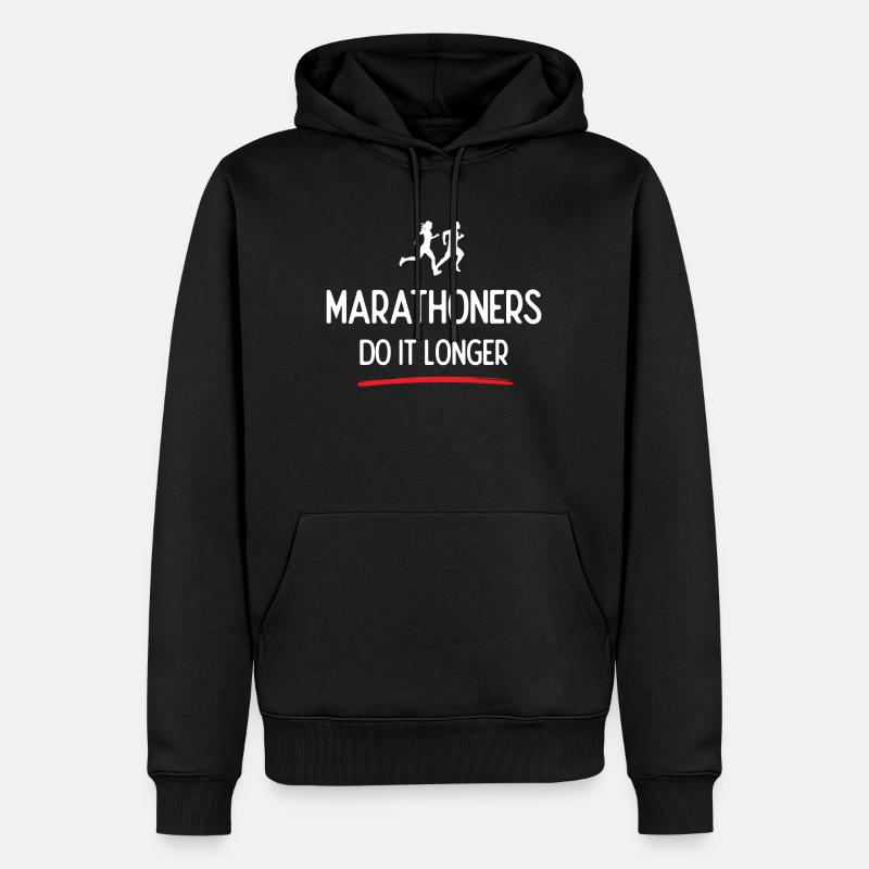 Marathonläufer machen es länger - Männer Premium Bio Hoodie - Schwarz