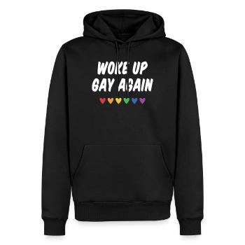 Wieder aufgewacht - Pride Month - Männer Premium Bio Hoodie - Schwarz - Vorne - Nico (187cm)