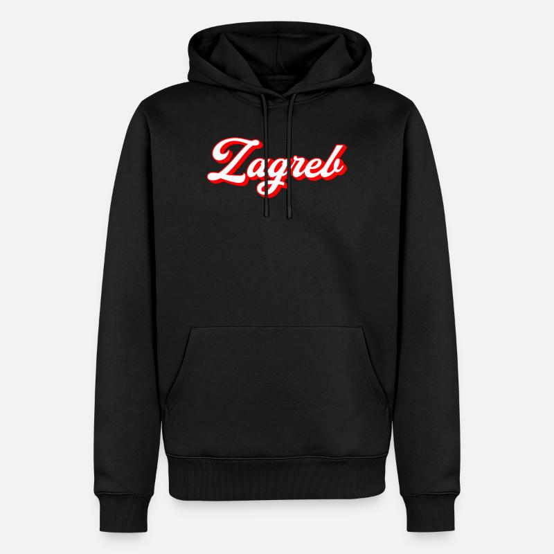 Zagreb Script Rétro - Sweat à capuche Premium bio Homme - noir
