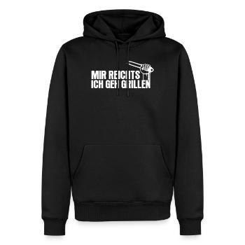 Mir reichts ich geh Grillen - BBQ Essen Design - Männer Premium Bio Hoodie - Schwarz - Vorne - Nico (187cm)
