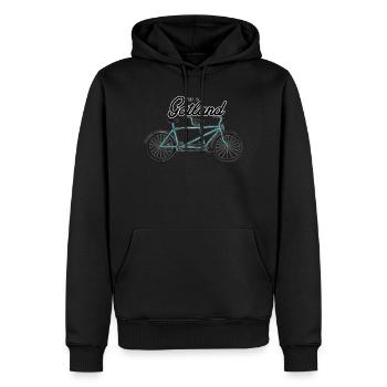 C’est Gotland - Vélo tandem - Sweat à capuche Premium bio Homme - noir - Devant - Nico (187cm)