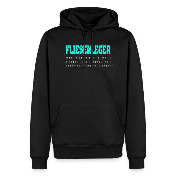 Fliesenleger Design - Männer Premium Bio Hoodie - Schwarz - Vorne - Nico (187cm)