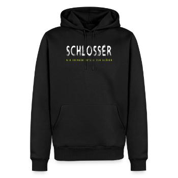 Schlosser Handwerker Design - Männer Premium Bio Hoodie - Schwarz - Vorne - Nico (187cm)