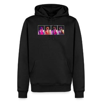Flamants roses - Sweat à capuche Premium bio Homme - noir - Devant - Nico (187cm)