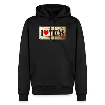 Ich liebe Texas - Männer Premium Bio Hoodie - Schwarz - Vorne - Nico (187cm)