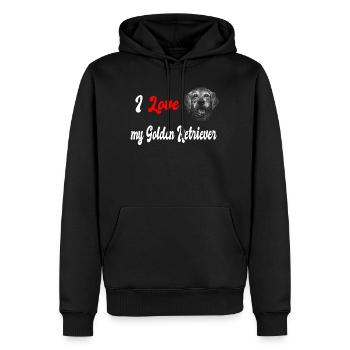 J'adore mon golden retriever - Sweat à capuche Premium bio Homme - noir - Devant - Nico (187cm)