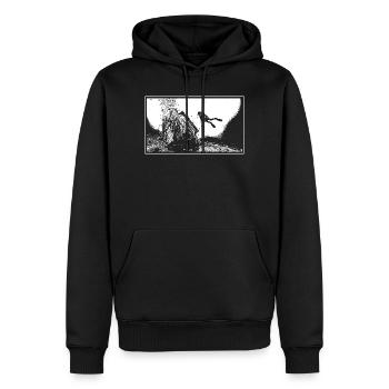 Das Wrack - Männer Premium Bio Hoodie - Schwarz - Vorne - Nico (187cm)