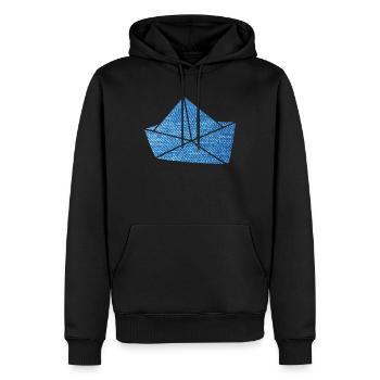 Paper Boat Jeans Boat Ship Holiday Lake Sea Fan - Sweat à capuche Premium bio Homme - noir - Devant - Nico (187cm)