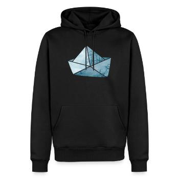 Papierboot Anker See Meer Schiff Urlaub Boot - Männer Premium Bio Hoodie - Schwarz - Vorne - Nico (187cm)