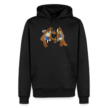 Barre transversale décorée avec bretelles lederhosen - Sweat à capuche Premium bio Homme - noir - Devant - Nico (187cm)