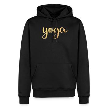 Meditation Quote Yoga Namaste om Flower of Life - Männer Premium Bio Hoodie - Schwarz - Vorne - Nico (187cm)