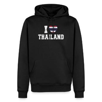 Thaïlande - Sweat à capuche Premium bio Homme - noir - Devant - Nico (187cm)