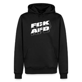 FCKAFD - Männer Premium Bio Hoodie - Schwarz - Vorne - Nico (187cm)