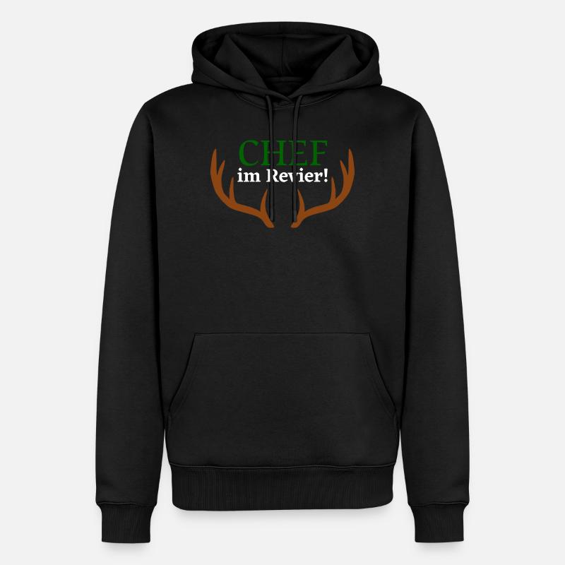 Chef im Revier - Männer Premium Bio Hoodie - Schwarz