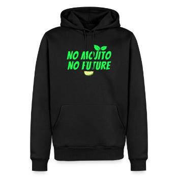 mojito, cocktail, fan de mojito, rhum - Sweat à capuche Premium bio Homme - noir - Devant - Nico (187cm)