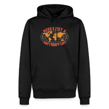 Kartografie Design - Männer Premium Bio Hoodie - Schwarz - Vorne - Nico (187cm)